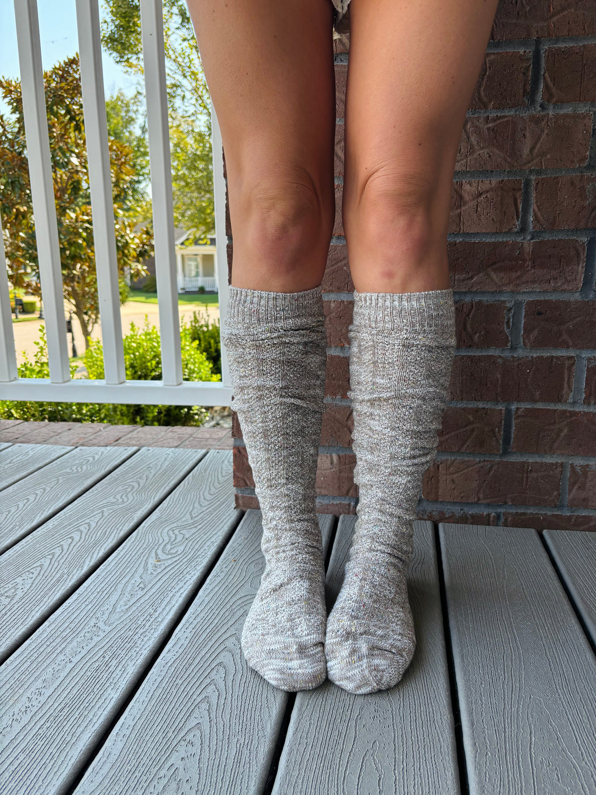 Cozy Speckled Knit Boot Socks