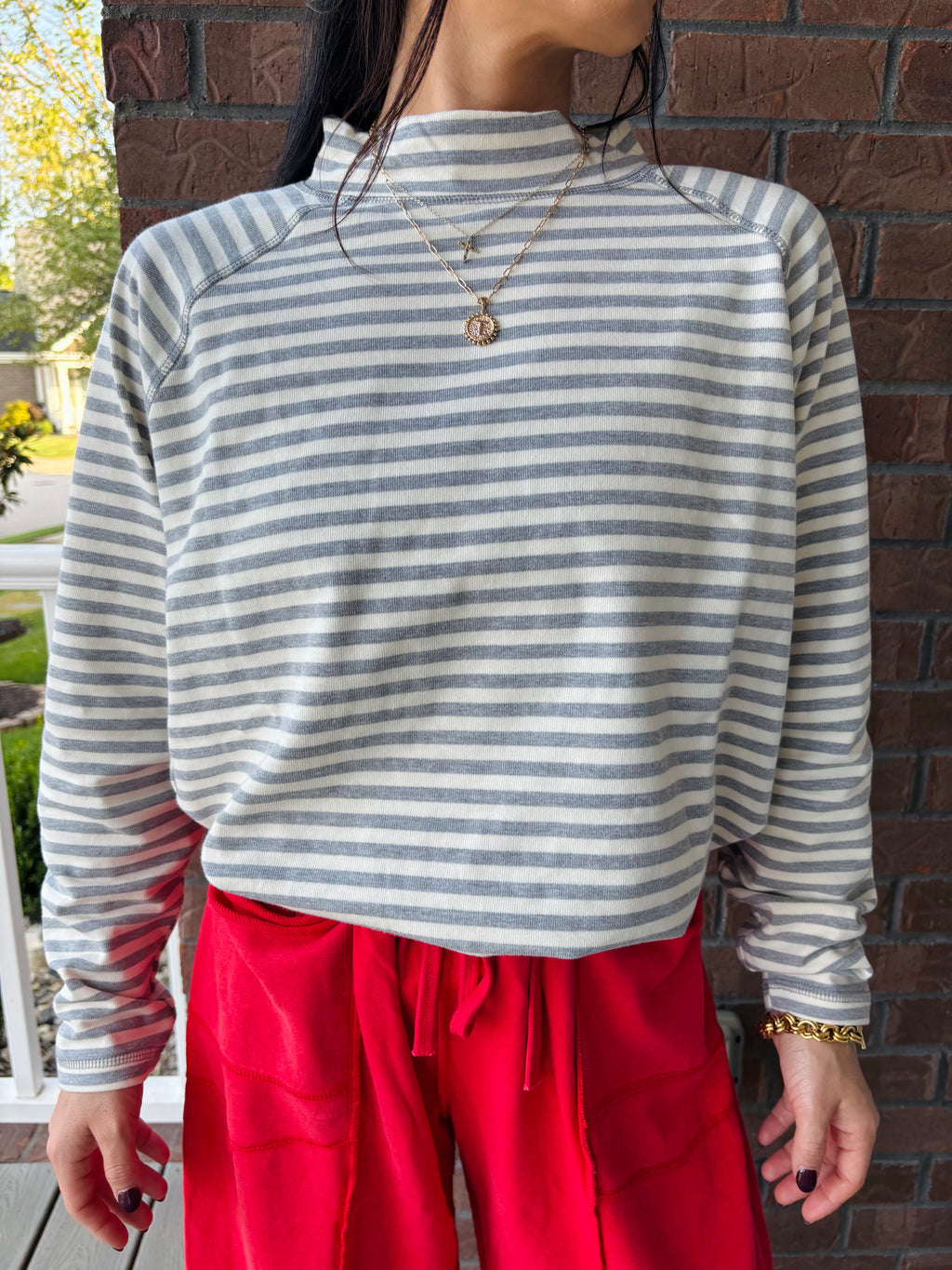 Grey Skies Mock Neck