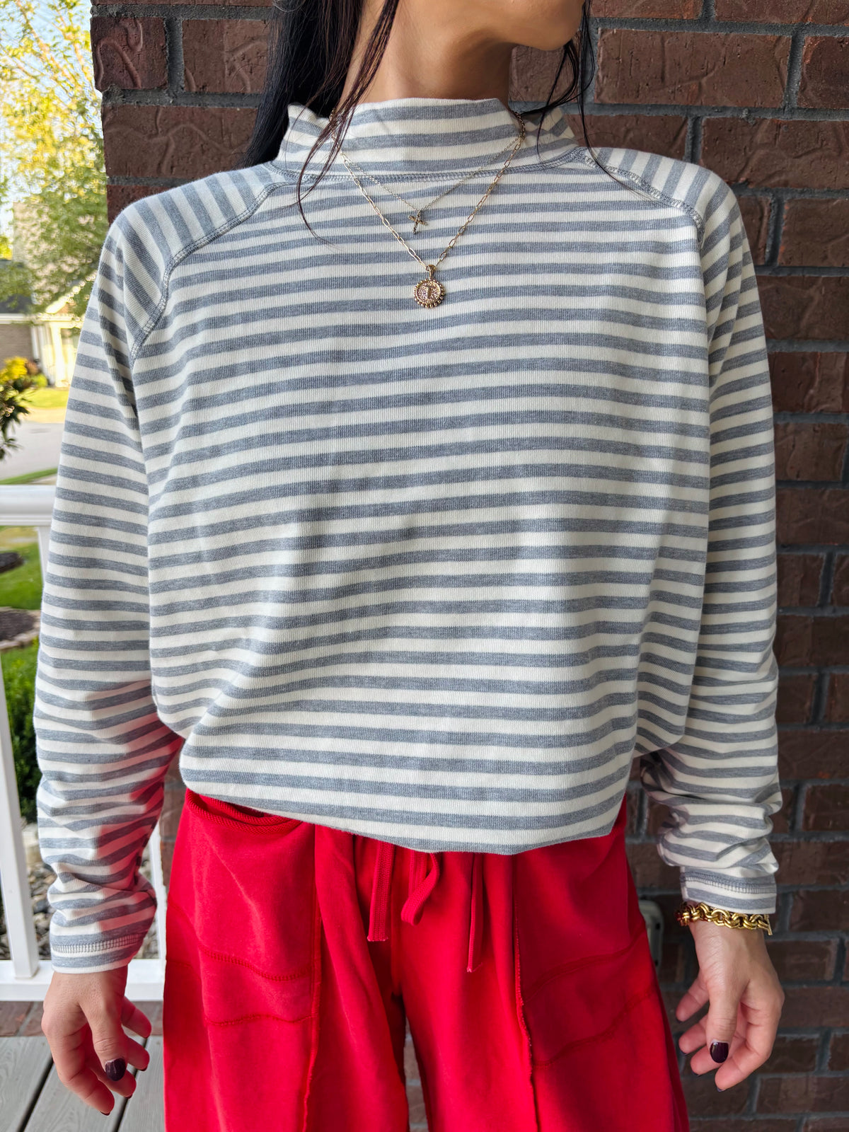 Grey Skies Mock Neck