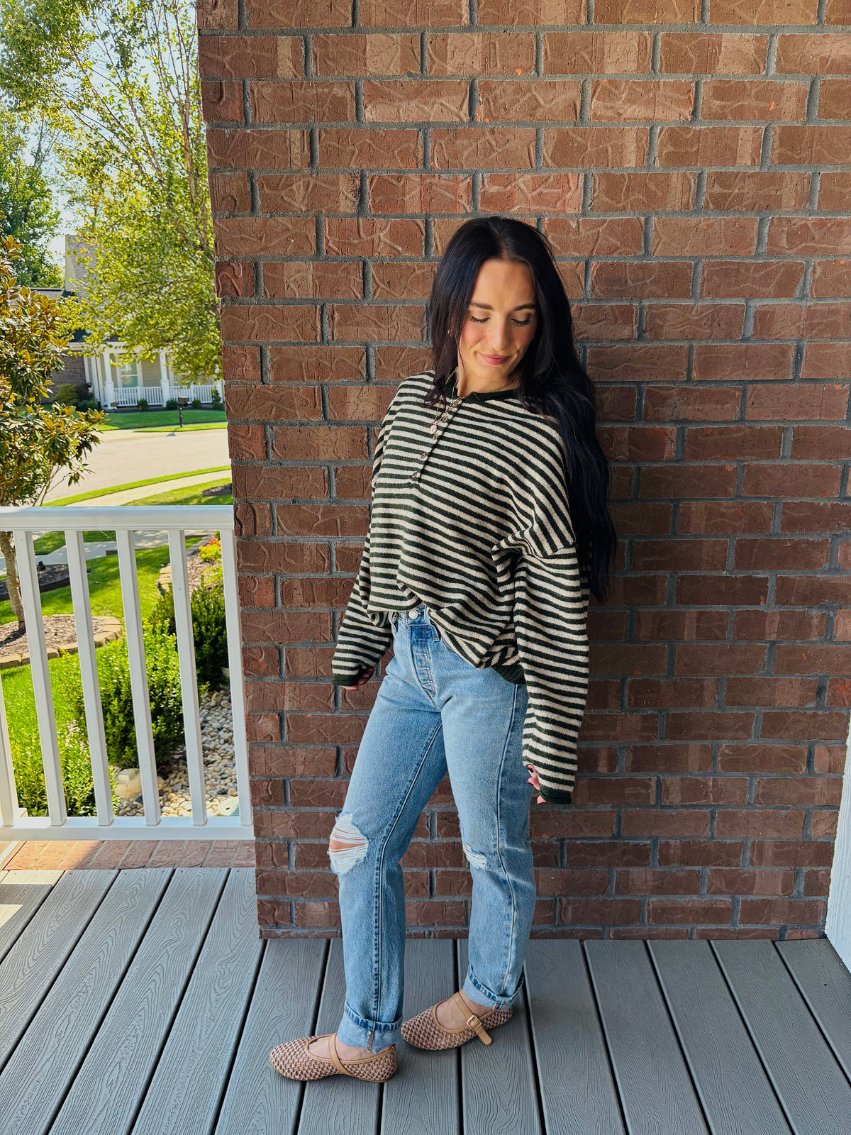 The Olive Grove Henley Sweater