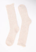 Autumn Vibes Ribbed Ruffle Trim Socks