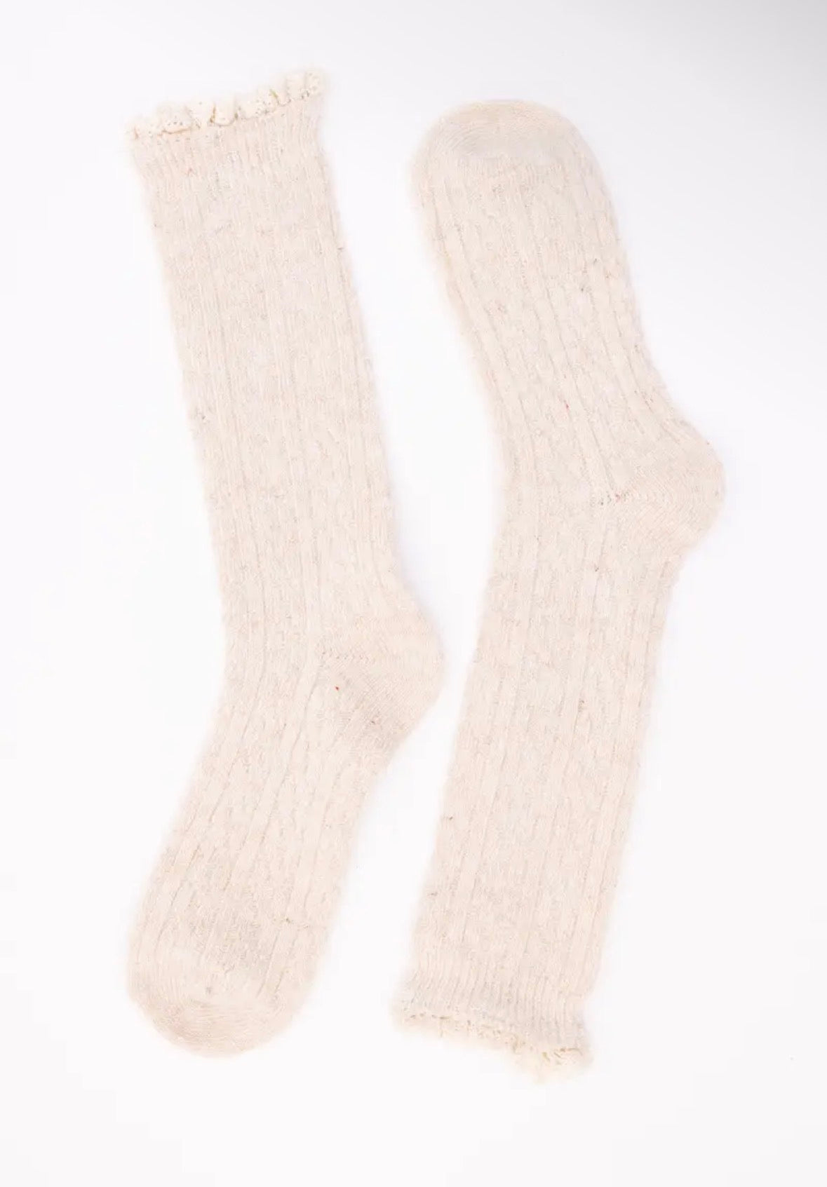 Autumn Vibes Ribbed Ruffle Trim Socks