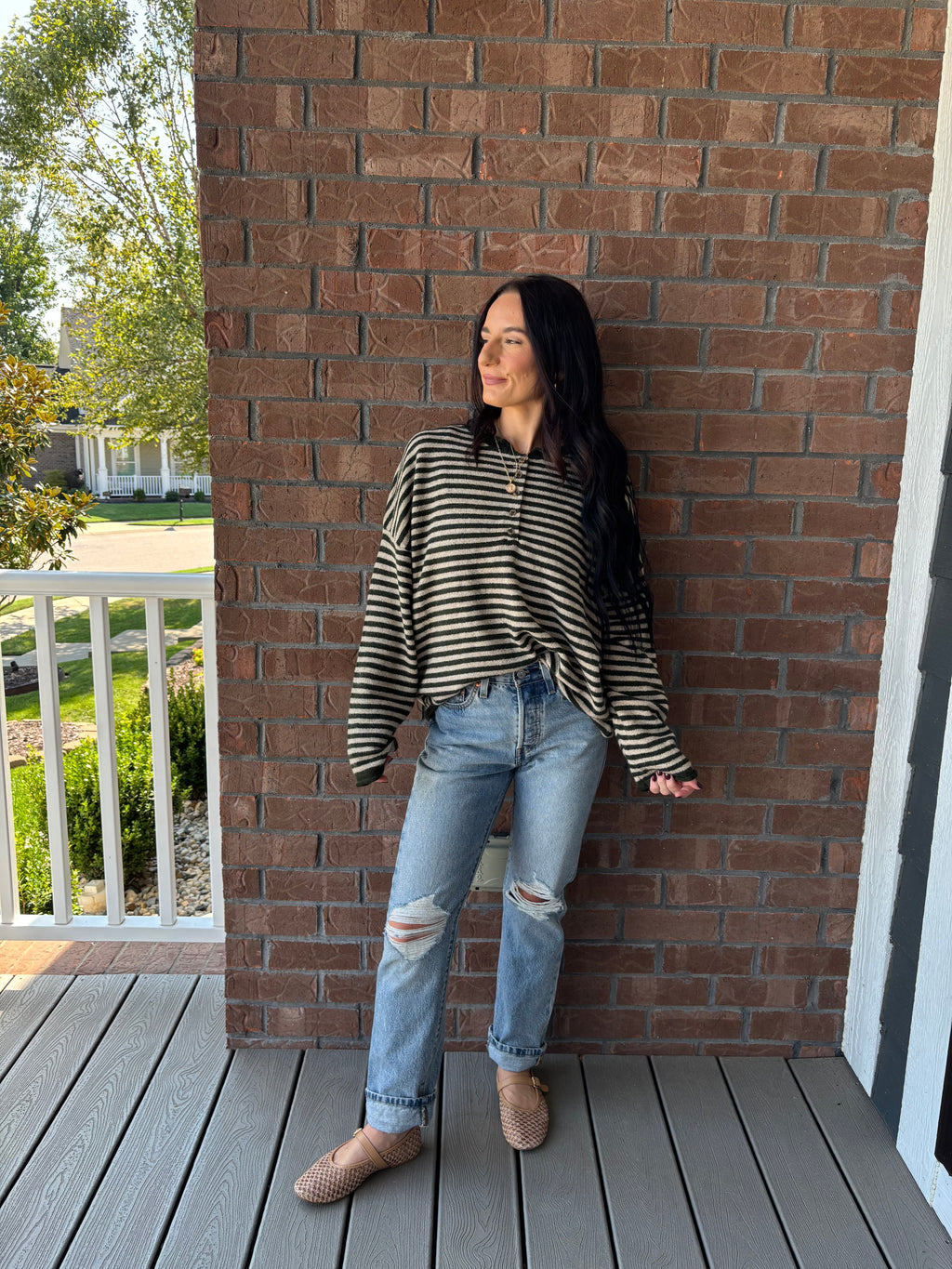 The Olive Grove Henley Sweater