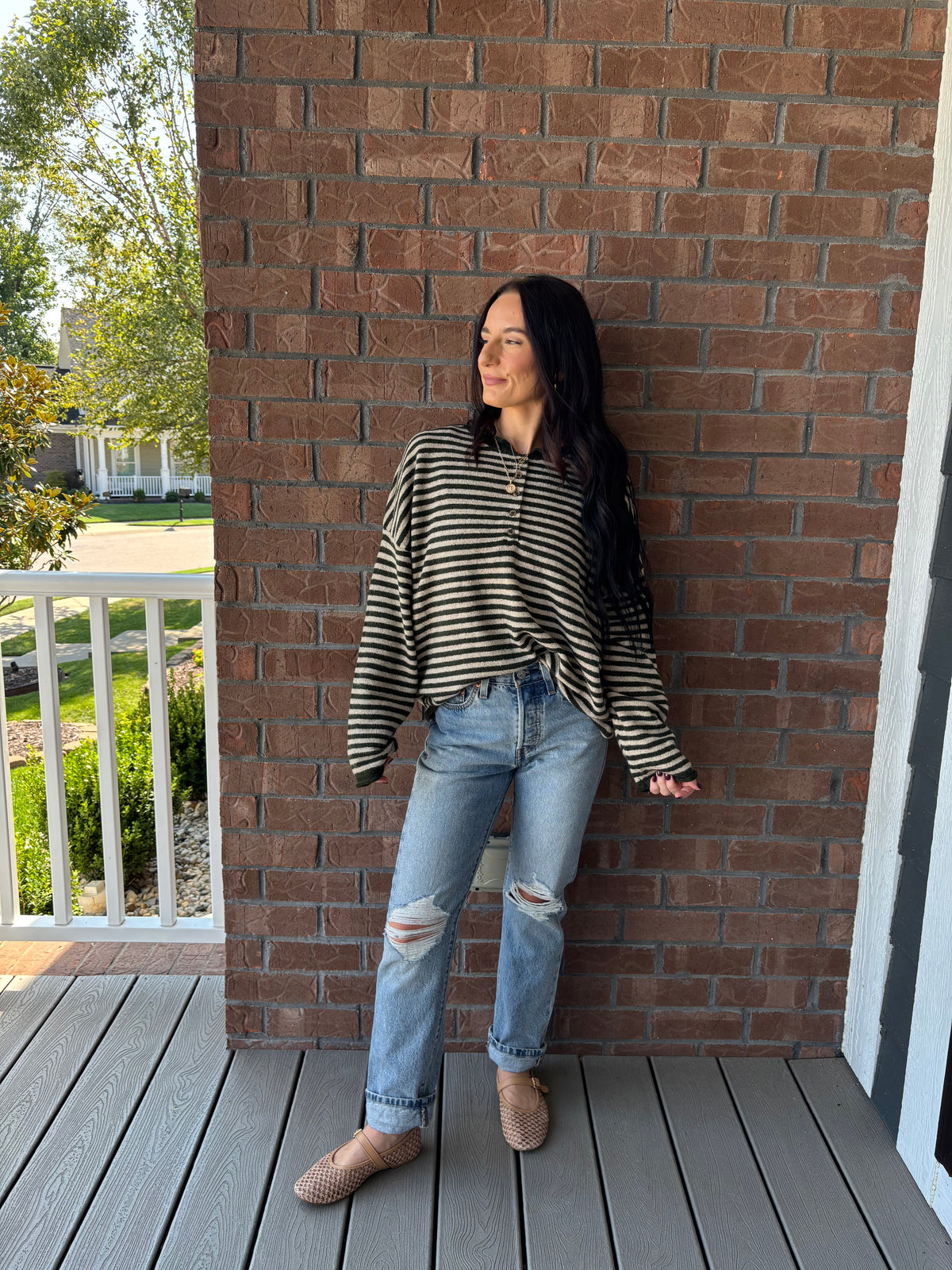 The Olive Grove Henley Sweater