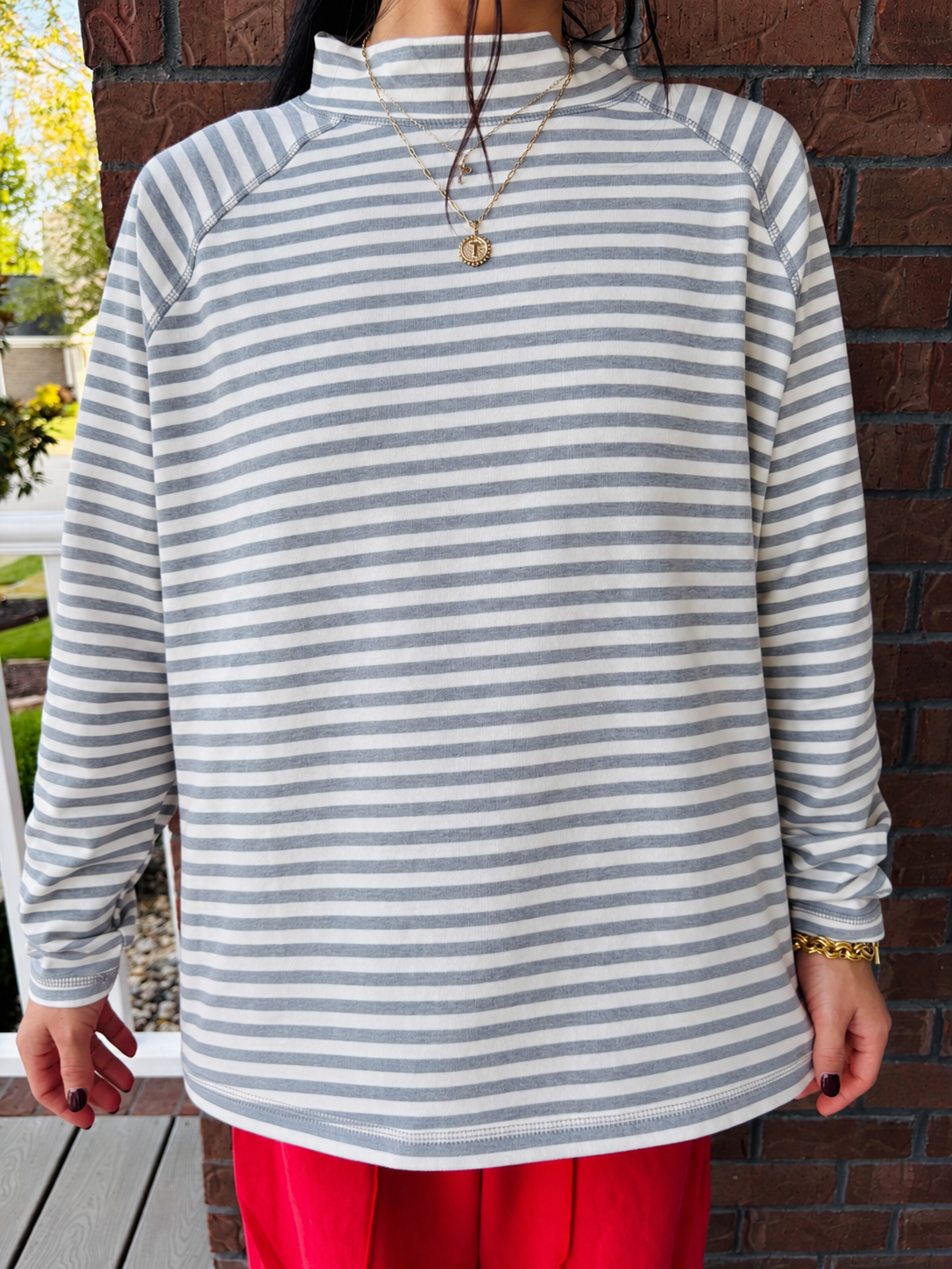 Grey Skies Mock Neck