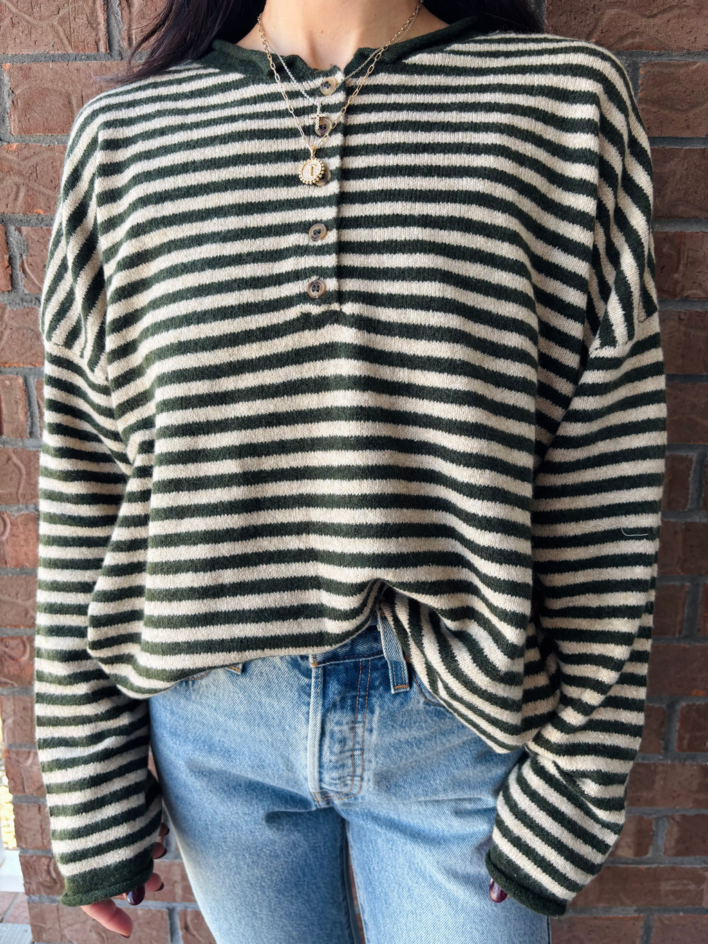 The Olive Grove Henley Sweater