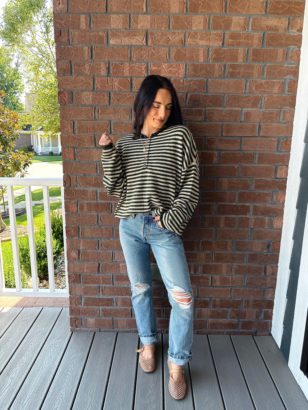 The Olive Grove Henley Sweater